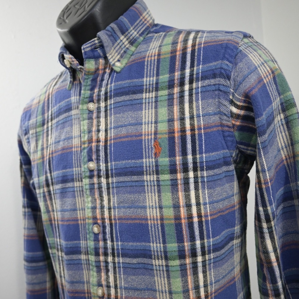 Polo Ralph Lauren‎ Flannel Shirt Plaid Classic Fit Long Sleeve Mens Size Small